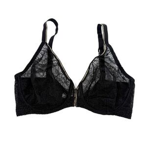 Simone Perele Black Lace Bra Romantic Sexy Underwire Womens Size 30F 30DDD